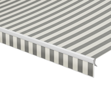 Schulprand (volant) recht streep grijs/wit (kleurnr. 8922) op maat