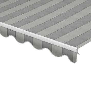 Schulprand (volant) golf streep grijs (kleurnr. T251) op maat