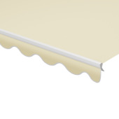 Schulprand (volant) golf effen bruin (kleurnr. 0681) op maat