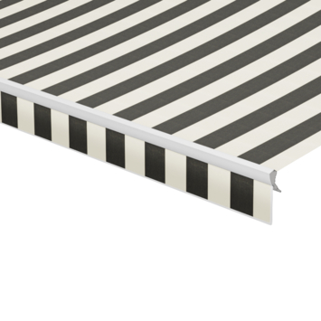 Schulprand (volant) recht streep zwart/wit (kleurnr. T362) op maat