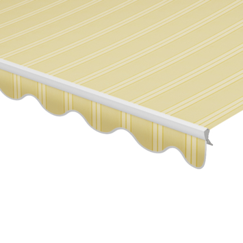 Schulprand (volant) golf streep geel (kleurnr. T286) op maat