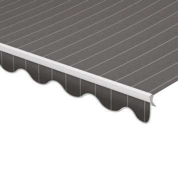 Schulprand (volant) golf streep grijs (kleurnr. D308) op maat