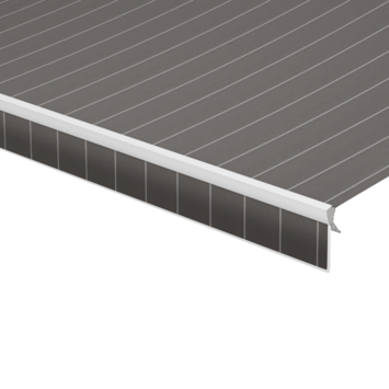 Schulprand (volant) recht streep grijs (kleurnr. D308) op maat