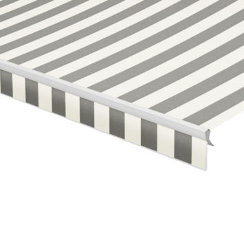 Schulprand (volant) recht streep grijs/wit (kleurnr. T356) op maat