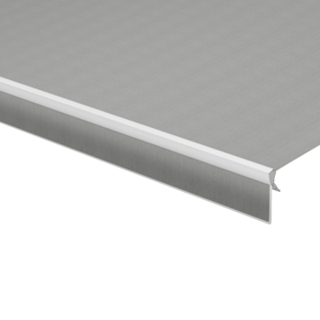 Schulprand (volant) recht effen grijs (kleurnr. U406) op maat