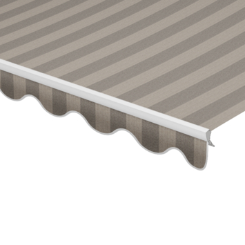 Schulprand (volant) golf streep zwart/bruin (kleurnr. 338640) op maat