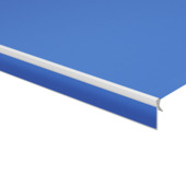 Schulprand (volant) recht effen blauw (kleurnr. 0017) op maat