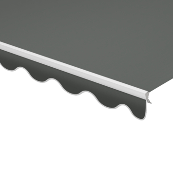 Schulprand (volant) golf effen grijs (kleurnr. U171) op maat