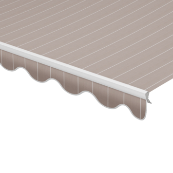 Schulprand (volant) golf streep bruin (kleurnr. D306) op maat