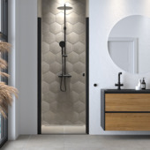 Sealskin draaideur in nis voor douchecabine Hooked mat zwart 100 x 200 cm