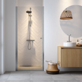 Sealskin draaideur in nis voor douchecabine Hooked zilver hoogglans 80 x 200 cm