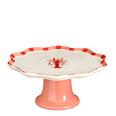 Taartschaal op voet kreeft rood - l29xb27,5xh11cm