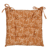 Stoelkussen tuin katoen palmbomen design oranje 40 x 40 x 5 cm