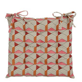Stoelkussen tuin katoen geometrisch design roze 40 x 40 x 5 cm