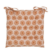 Stoelkussen tuin katoen zon design oranje 40 x 40 x 5 cm