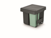 Brabantia Sort & Go Inbouw Prullenbak - 10 + 10 + 20l - Jade Green/Dark Grey
