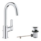 Grohe Wastafelmengkraan Start Loop L-size Push Open Chroom