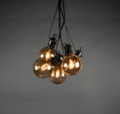 KonstSmide Globe Smoke verlengset LED 10-lichtslamp amber