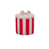 Keramieken doos met strik 11x11x13cm