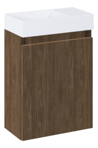 Atlantic toiletmeubel Imani walnoot met witte wastafel 22,2 × 40,2 × 58 cm