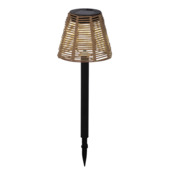 Solar tuinsteker met rotan lampenkapje