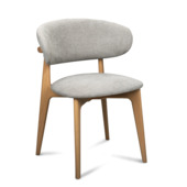 Caddo eetkamerstoel Mira warmgrijs gestoffeerd beukenhout