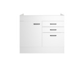 Optifit spoelonderkast 100 cm - 1 deur 3 lades, zonder werkblad & spoelbak