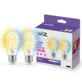WiZ Connected LED peer E27 60W 2 stuks filament helder koel tot warmwit licht dimbaar