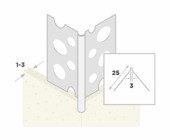Stuc-/hoekprofiel verzinkt staal voor 1-3 mm stucdiktes 260 cm