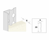 Stucstopprofiel aluzink voor 6 mm stucdikte 260 cm