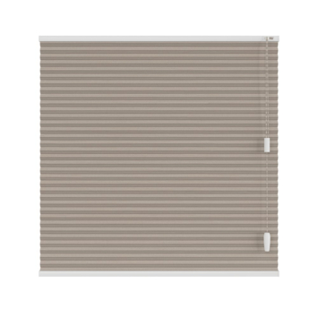 KARWEI dubbel plisségordijn gewoon raam 28671 taupe linnenlook lichtdoorlatend op maat