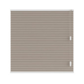 KARWEI dubbel plisségordijn draaikiepraam 28671 taupe linnenlook lichtdoorlatend op maat