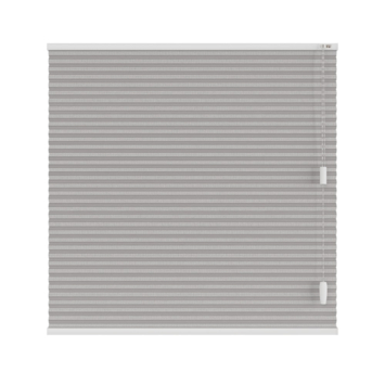 KARWEI dubbel plisségordijn gewoon raam 28644 grijs structuur transparant op maat