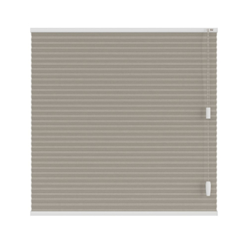 KARWEI dubbel plisségordijn draaikiepraam 28677 taupe structuur transparant op maat