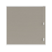 KARWEI dubbel plisségordijn draaikiepraam 28677 taupe structuur transparant op maat