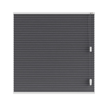 KARWEI dubbel plisségordijn gewoon raam 28674 zwart linnenlook lichtdoorlatend op maat