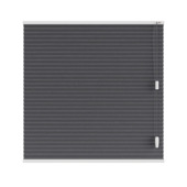 KARWEI dubbel plisségordijn draaikiepraam 28674 zwart linnenlook lichtdoorlatend op maat