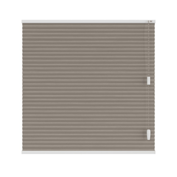 KARWEI dubbel plisségordijn gewoon raam 28659 taupe lichtdoorlatend op maat