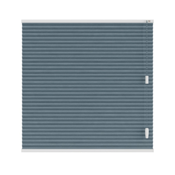 KARWEI dubbel plisségordijn draaikiepraam 28647 vergrijsd blauw verduisterend op maat