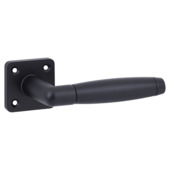 Karwei deurkruk set Lopes vierkant rozet zwart messing