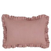 Kussen ruffled oud roze - l55xb35xh10cm