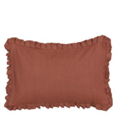 Kussen ruffled bruin - l55xb35xh10cm