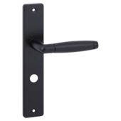 Karwei deurkruk set Lopes recht schild vrij-bezet sluiting 63/8 mm zwart messing