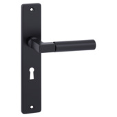 Karwei deurkruk set Stefano recht schild sleutelgat 56 mm zwart aluminium