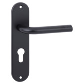 Ok deurkrukset Ovaal kortschild cilinder PZ55 aluminium zwart