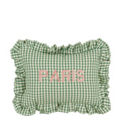 Kussen Paris groen - l35xb25xh10cm