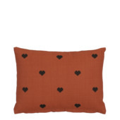 Kussen hart bruin - l35xb25xh10cm