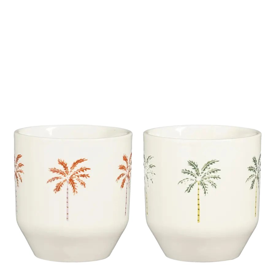 Beker palmboom Ø8,5x9 cm oranje of groen per stuk