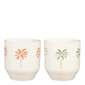 Beker palmboom Ø8,5x9 cm oranje of groen per stuk