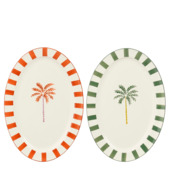 Dienblad palmboom 44x30x3 cm oranje of groen per stuk